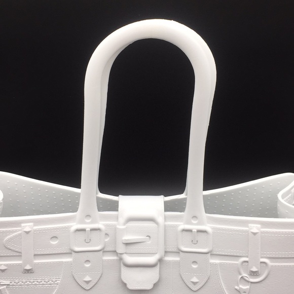 Great Bag Co. Designer Diamond White Rubber Tote Handbag Purse Rubber - Picture 14 of 16